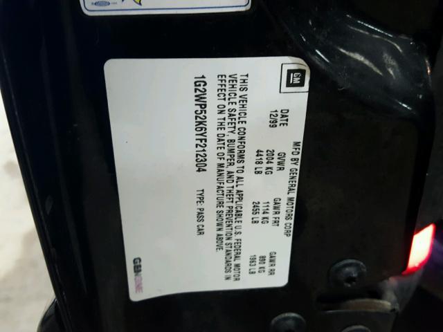 1G2WP52K6YF212304 - 2000 PONTIAC GRAND PRIX Սև լուսանկար 10