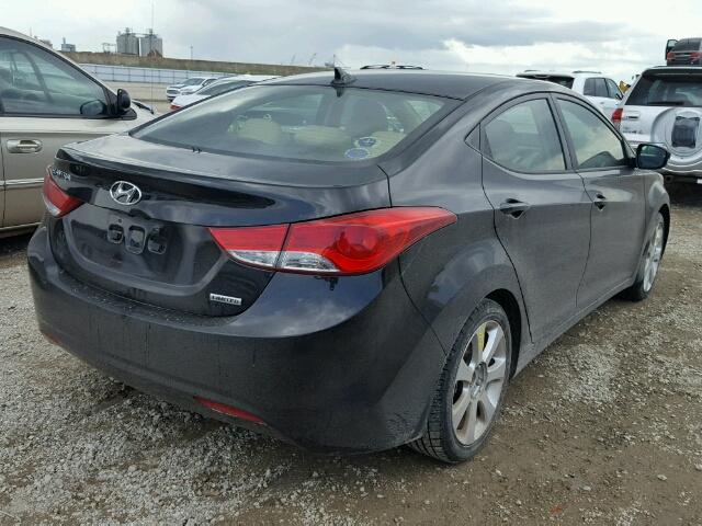 5NPDH4AE7CH094395 - 2012 HYUNDAI ELANTRA BLACK photo 4