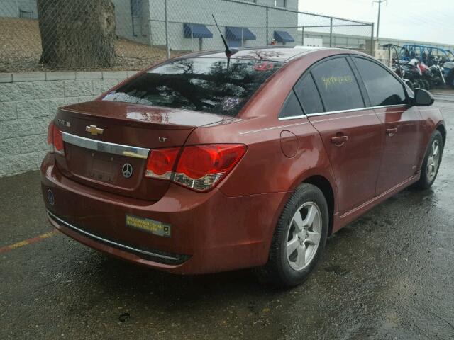 1G1PF5SC6C7345264 - 2012 CHEVROLET CRUZE LT MAROON photo 4