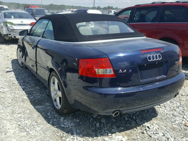 WAUAC48H84K022011 - 2004 AUDI A4 1.8 CAB BLUE photo 3