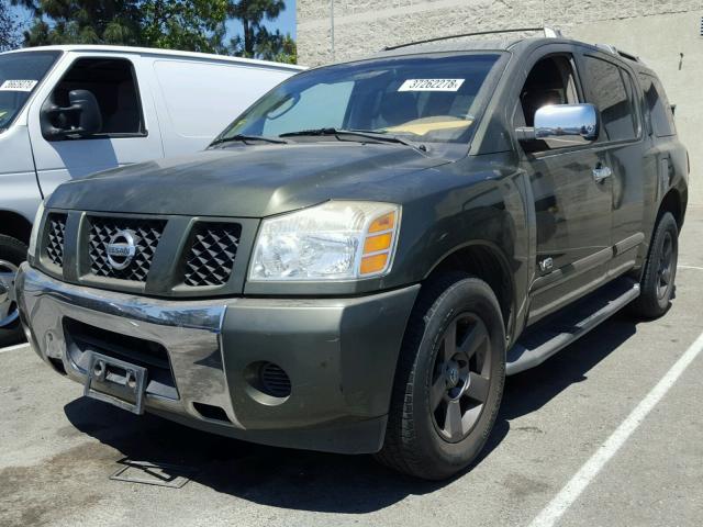 5N1AA08A15N710450 - 2005 NISSAN ARMADA SE GREEN photo 2