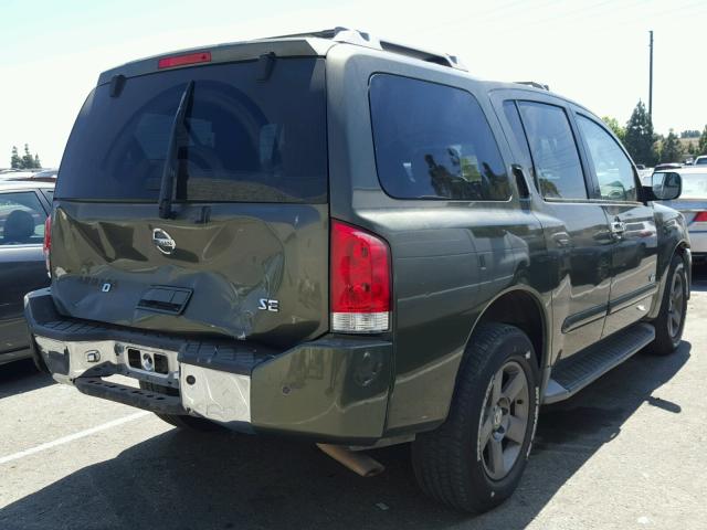 5N1AA08A15N710450 - 2005 NISSAN ARMADA SE GREEN photo 4