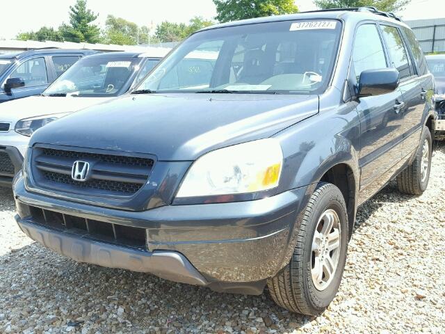 2HKYF18514H532387 - 2004 HONDA PILOT EXL GRAY photo 2