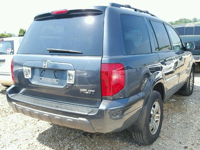 2HKYF18514H532387 - 2004 HONDA PILOT EXL GRAY photo 4