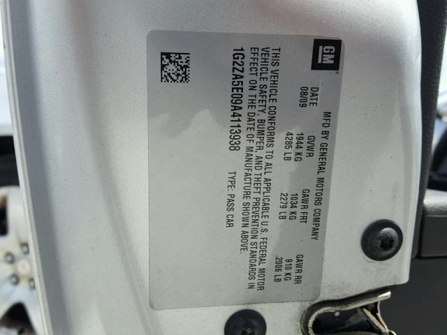 1G2ZA5E09A4113938 - 2010 PONTIAC G6 SILVER photo 10