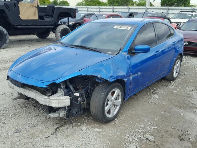 1C3CDFBB0FD374178 - 2015 DODGE DART SXT BLUE photo 2