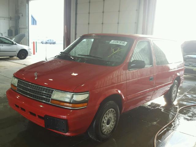 2P4GH2538RR791401 - 1994 PLYMOUTH VOYAGER RED photo 2