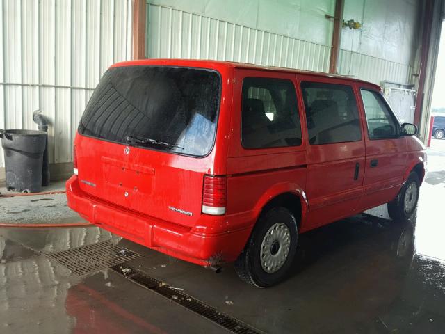 2P4GH2538RR791401 - 1994 PLYMOUTH VOYAGER RED photo 4