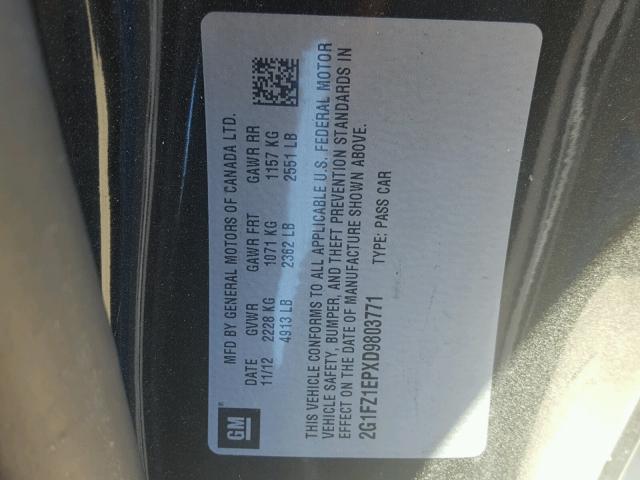 2G1FZ1EPXD9803771 - 2013 CHEVROLET CAMARO ZL1 黑色 照片 10