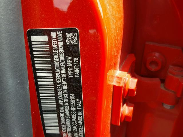 ZACCJABB8HPE56154 - 2017 JEEP RENEGADE L RED photo 10