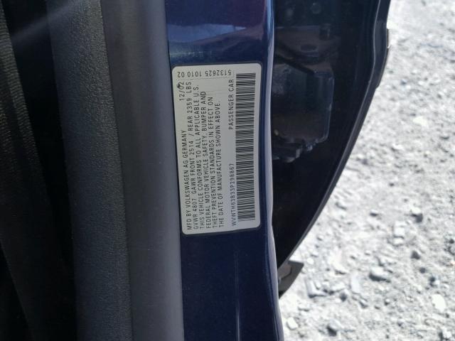 WVWTH63B33P298867 - 2003 VOLKSWAGEN PASSAT GLX 蓝色 照片 10