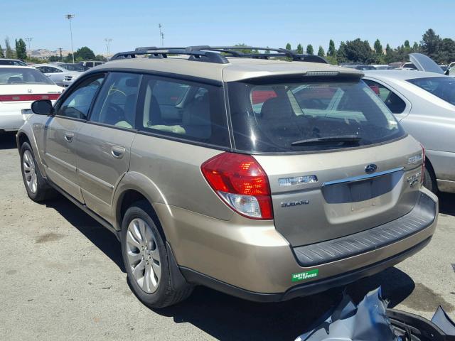 4S4BP62C587317267 - 2008 SUBARU OUTBACK 2. GOLD photo 3