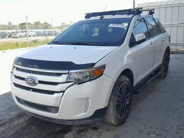 2FMDK3JC6DBC83784 - 2013 FORD EDGE SEL WHITE photo 2