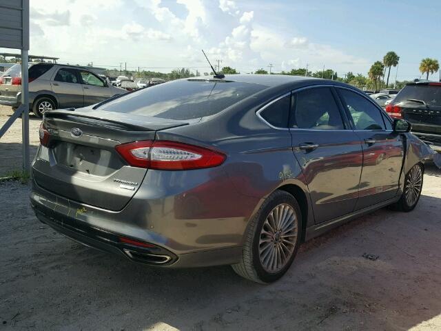 3FA6P0K94ER262425 - 2014 FORD FUSION GRAY photo 4