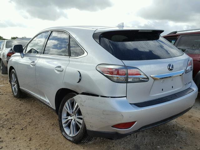 2T2ZB1BAXFC004628 - 2015 LEXUS RX 450H SILVER photo 3