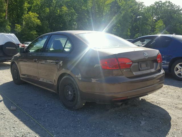 3VW2K7AJ3EM305058 - 2014 VOLKSWAGEN JETTA BASE 棕色 照片 3