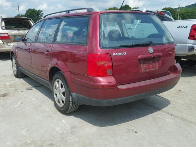 WVWNA23B7YE125684 - 2000 VOLKSWAGEN PASSAT GLS BURGUNDY photo 3