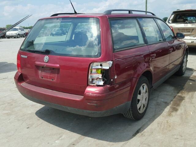 WVWNA23B7YE125684 - 2000 VOLKSWAGEN PASSAT GLS BURGUNDY photo 4