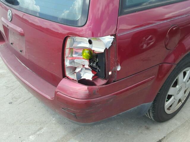 WVWNA23B7YE125684 - 2000 VOLKSWAGEN PASSAT GLS BURGUNDY photo 9