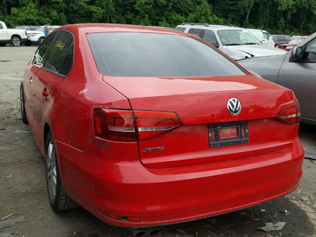 3VW2K7AJ7FM355110 - 2015 VOLKSWAGEN JETTA BASE 红色 照片 3