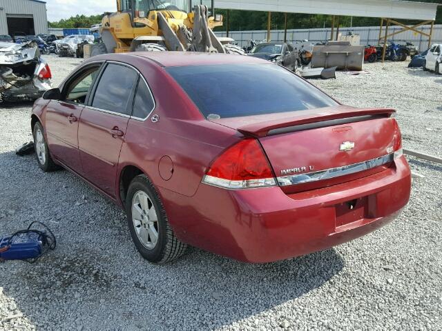 2G1WT58K869112623 - 2006 CHEVROLET IMPALA LT RED photo 3