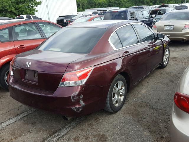 JHMCP264X8C060407 - 2008 HONDA ACCORD LXP BURGUNDY photo 4