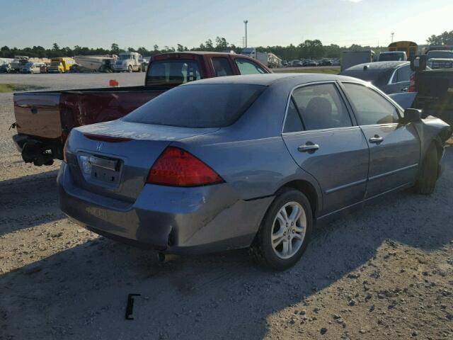 1HGCM56387A115144 - 2007 HONDA ACCORD SE BLUE photo 4