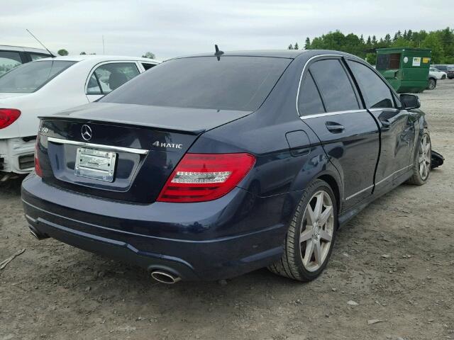 WDDGF8JB5DA791028 - 2013 MERCEDES-BENZ C 350 4MAT BLUE photo 4