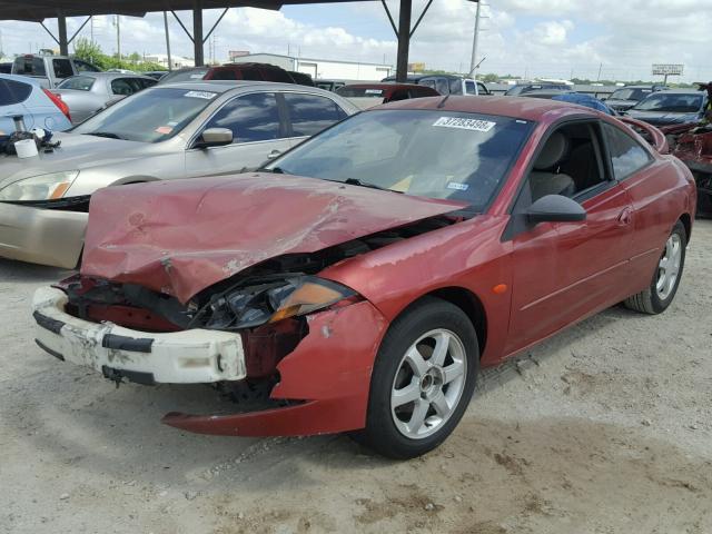 1ZWFT61L1Y5629612 - 2000 MERCURY COUGAR V6 RED photo 2