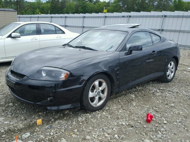 KMHHM65D66U222447 - 2006 HYUNDAI TIBURON GS BLACK photo 2