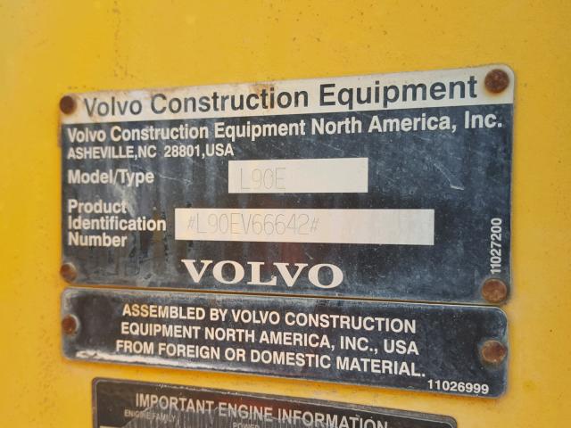 L90EV66642 - 2004 VOLVO L90E Q/C YELLOW photo 10