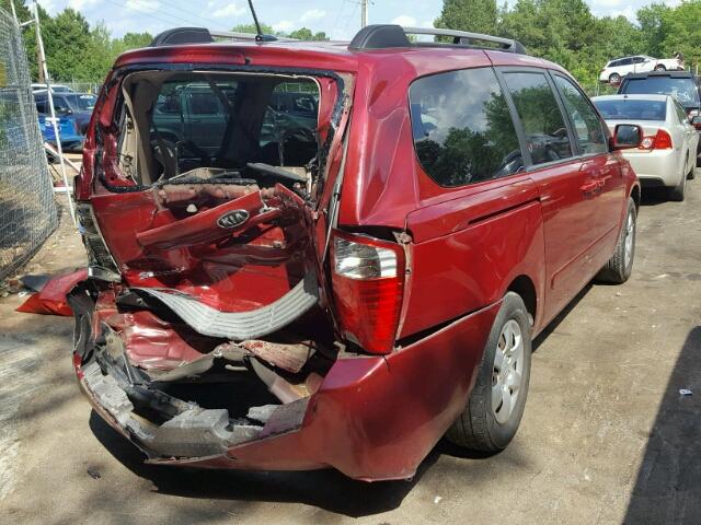 KNDMB233496278505 - 2009 KIA SEDONA EX RED photo 4