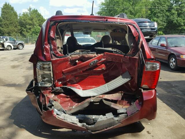 KNDMB233496278505 - 2009 KIA SEDONA EX RED photo 9