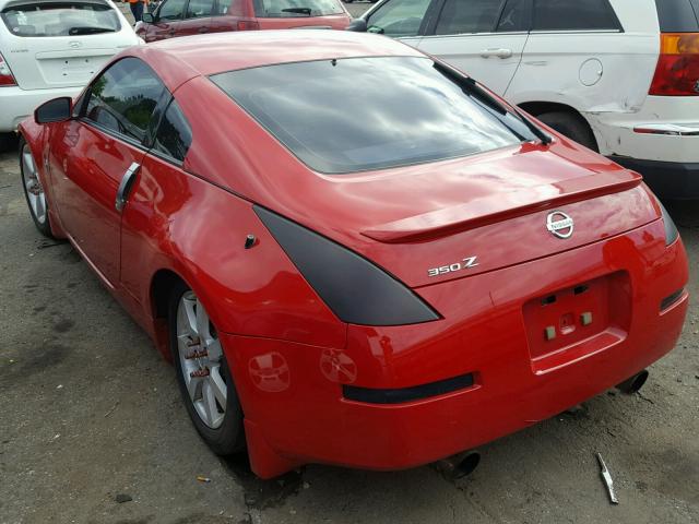 JN1AZ34E64T061345 - 2004 NISSAN 350Z COUPE RED photo 3