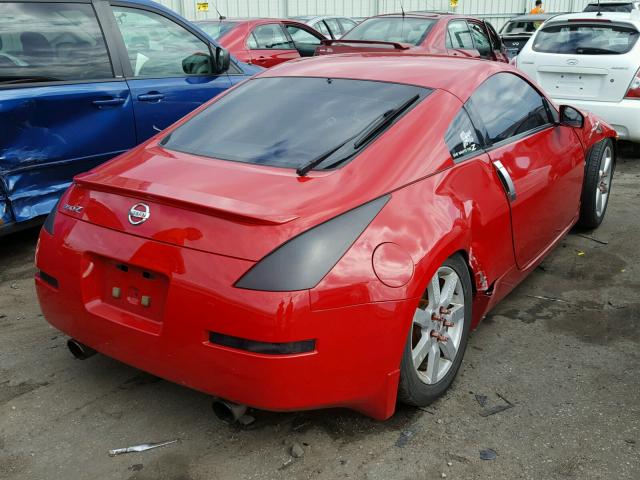 JN1AZ34E64T061345 - 2004 NISSAN 350Z COUPE RED photo 4