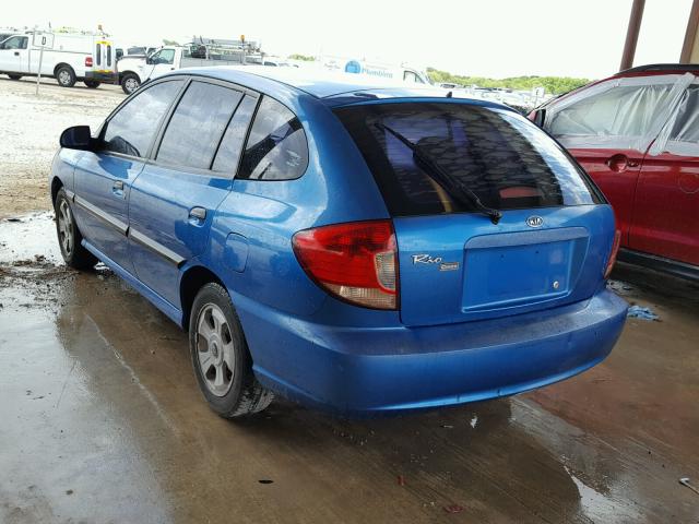 KNADC165656249132 - 2005 KIA RIO CINCO BLUE photo 3