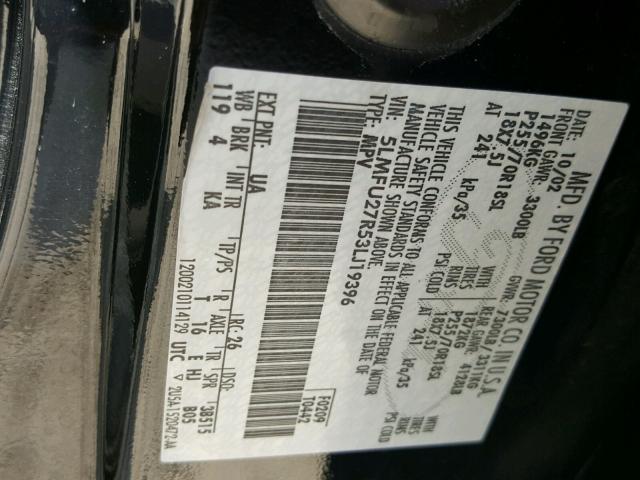 5LMFU27R53LJ19396 - 2003 LINCOLN NAVIGATOR BLACK photo 10