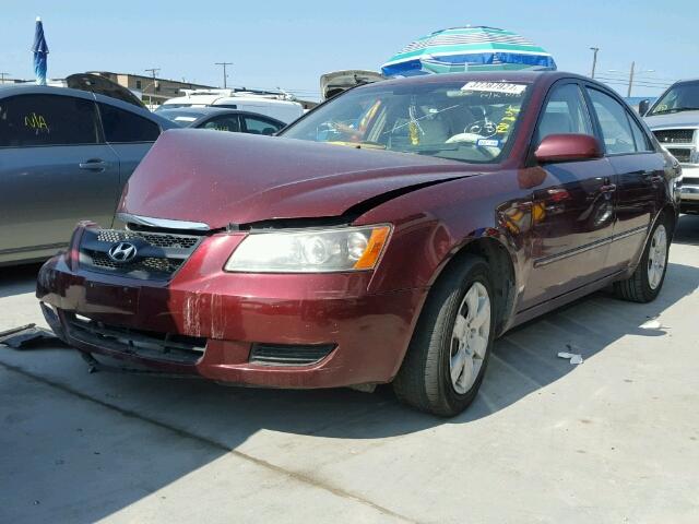 5NPET46CX8H368741 - 2008 HYUNDAI SONATA GLS MAROON photo 2