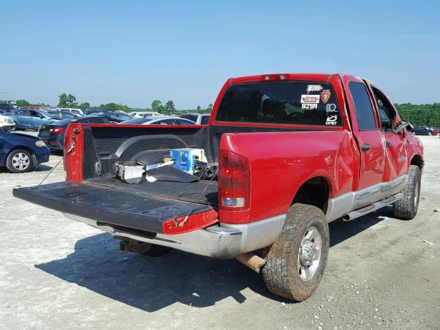 3D3KS28CX5G721045 - 2005 DODGE RAM 2500 S RED photo 4