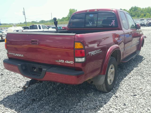 5TBBT48121S198463 - 2001 TOYOTA TUNDRA ACC RED photo 4