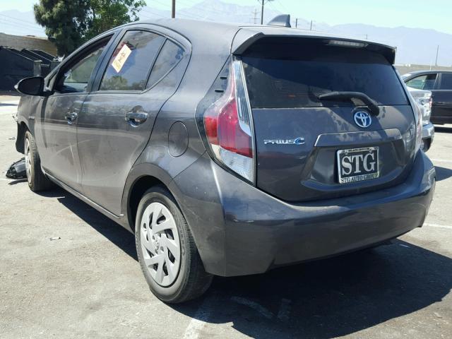 JTDKDTB38G1126679 - 2016 TOYOTA PRIUS C CHARCOAL photo 3