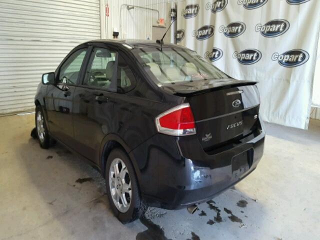 1FAHP36N09W140231 - 2009 FORD FOCUS BLACK photo 3