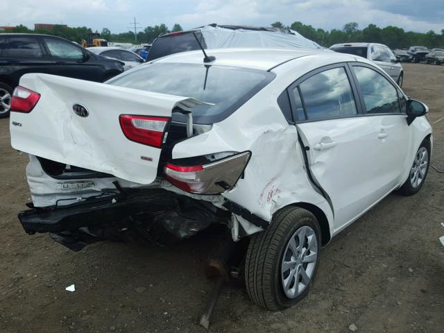 KNADM4A37F6425420 - 2015 KIA RIO LX WHITE photo 4