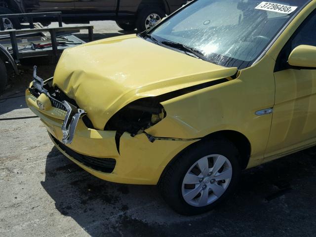 KMHCM3AC9AU160962 - 2010 HYUNDAI ACCENT BLU YELLOW photo 9