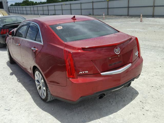 1G6AE5S36E0135942 - 2014 CADILLAC ATS PREMIU RED photo 3