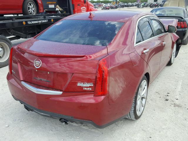 1G6AE5S36E0135942 - 2014 CADILLAC ATS PREMIU RED photo 4