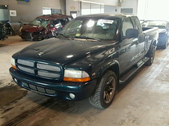 1B7GL23XXVS158366 - 1997 DODGE DAKOTA GREEN photo 2