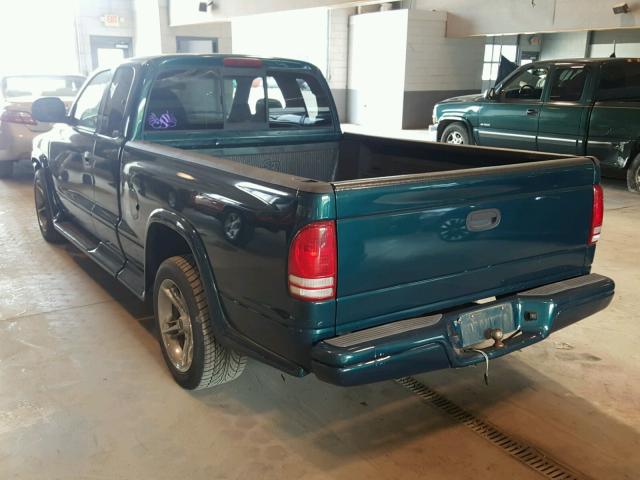 1B7GL23XXVS158366 - 1997 DODGE DAKOTA GREEN photo 3
