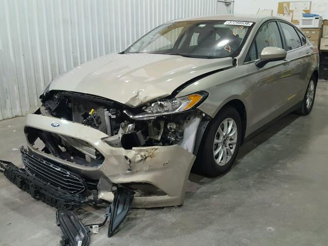 3FA6P0G79FR304435 - 2015 FORD FUSION S GOLD photo 2