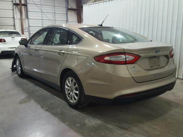 3FA6P0G79FR304435 - 2015 FORD FUSION S GOLD photo 3